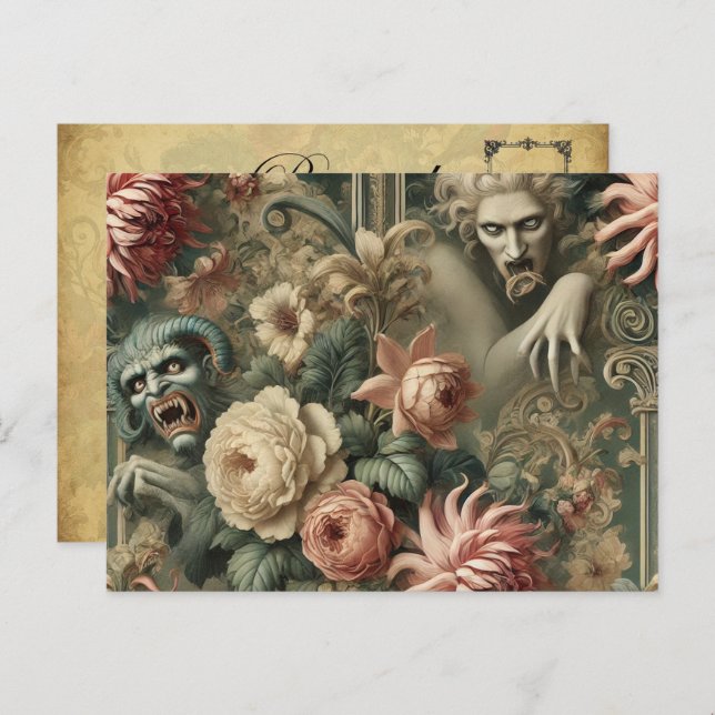 Vacant Hearts - Gothic Victorian Helg Vykort (Fram/baksida)