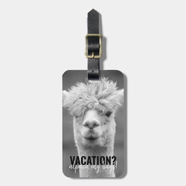 Vacation Alpaca Mina väskor, svart Bagagebricka (Vertikal Framsida)