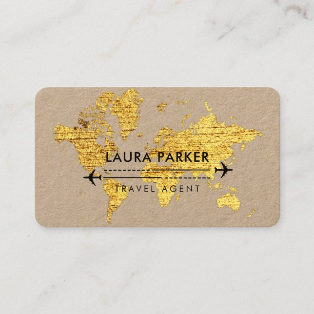 Vacation av börsen Guld Glitter i Agent Visitkort (Framsida)