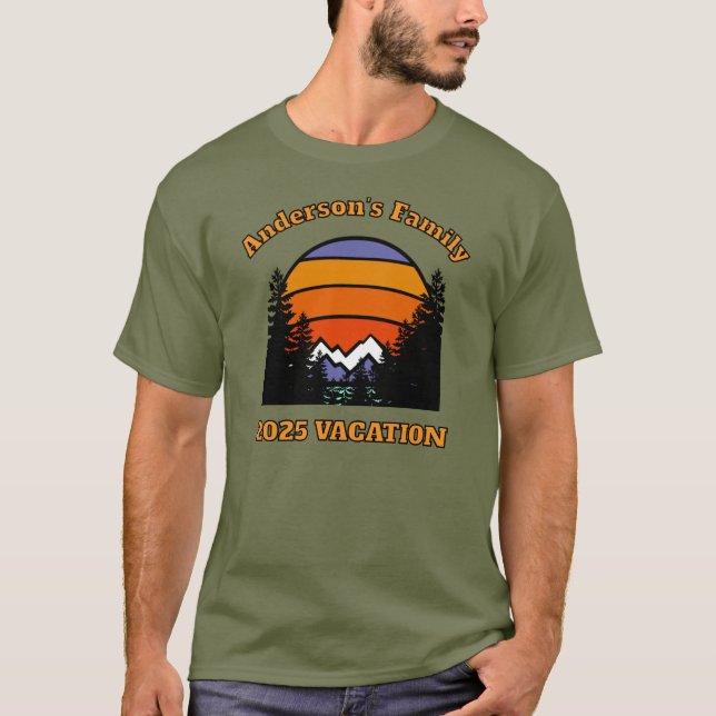 VACATION AV Retro sunset Mounforest VACATION T Shirt (Framsida)