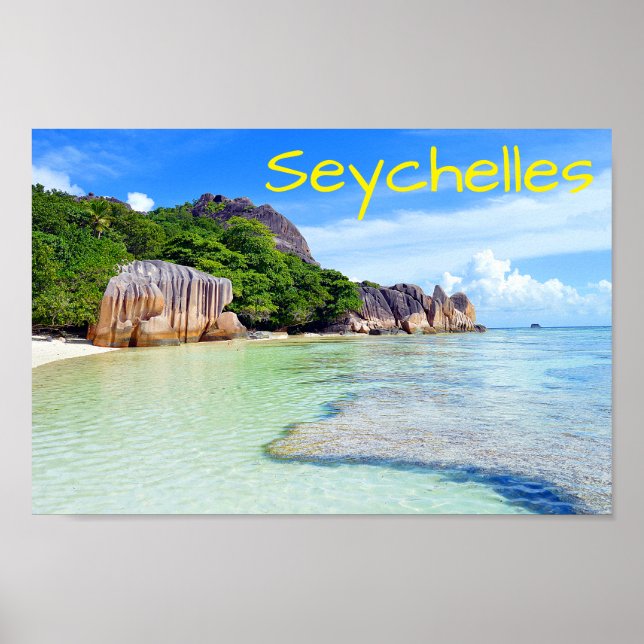 Vacation av Tropiska ön Seychellerna Poster (Framsidan)
