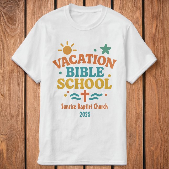 Vacation Bible School Church Namn & Year Sol VBS T Shirt (Skapare uppladdad)