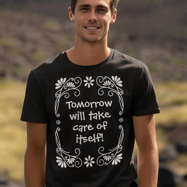 Vacation Custom Text Carefree Holiday T Shirt (The text is customizable. So is the color of the floral frame.)
