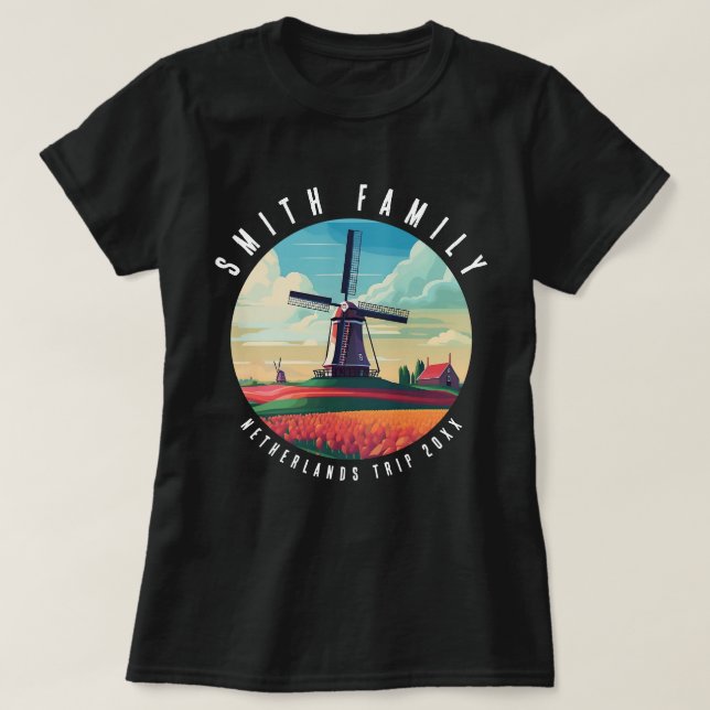 Vacation for Family Netherlands Resa Kvarn Tulips T Shirt (Design framsida)