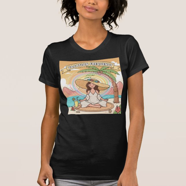 Vacation Frequency - Happy Vibes T Shirt (Framsida)