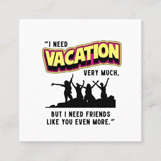 VACATION FYRKANTIGT VISITKORT (Framsida)