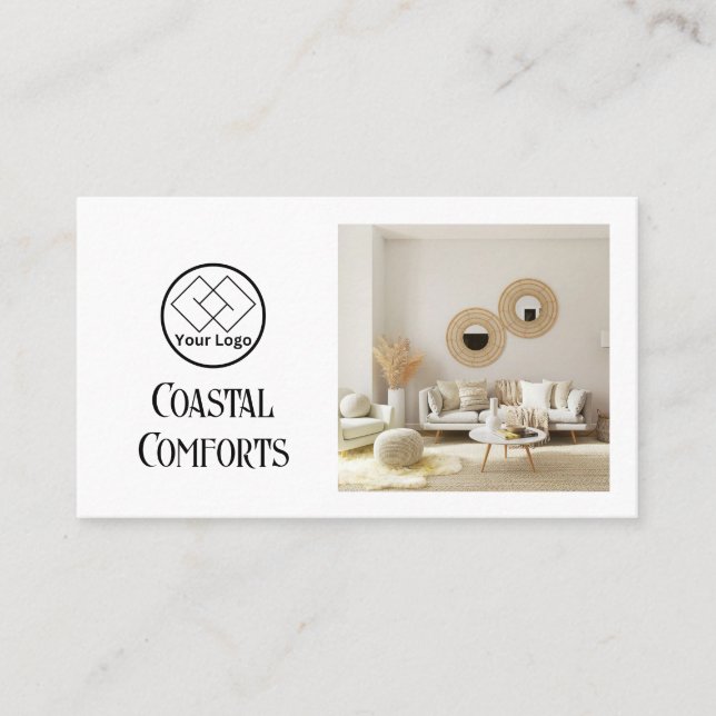 Vacation House Rental Modern| Anpassningsbar QR-ko Visitkort (Framsida)