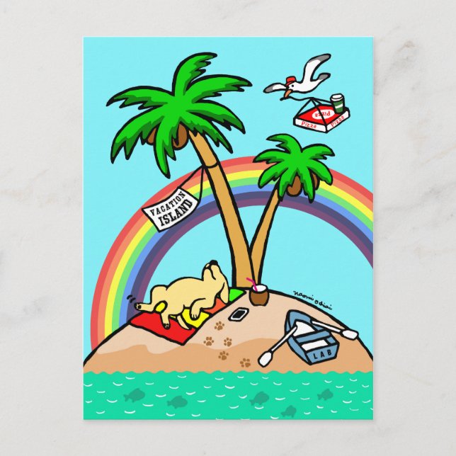 Vacation Island Gult Labrador Postcard Vykort (Framsida)