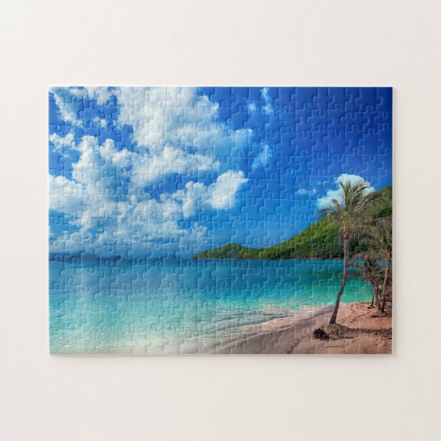 Vacation Jigszle Puzzle Gift Exotic Tropical Beach Pussel (Horisontell)