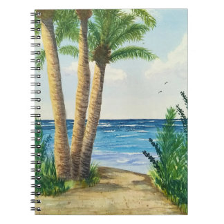 Vacation journal, beach, diary, Spiral Notebook Anteckningsbok