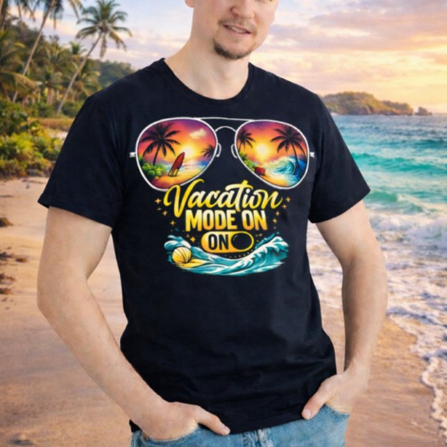Vacation Mode On Feels Like Ocean Sunset Dark Tee (Skapare uppladdad)