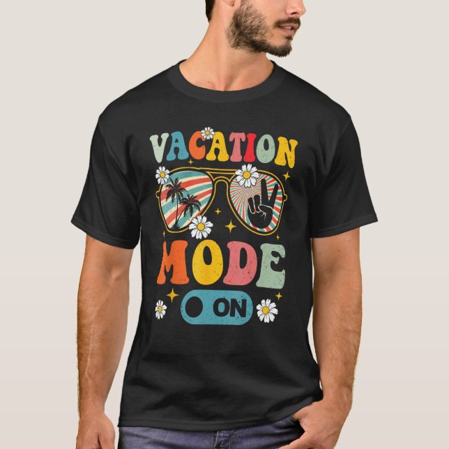 Vacation Mode On Summer  Beach Sunglasses Palm Tre T Shirt (Framsida)