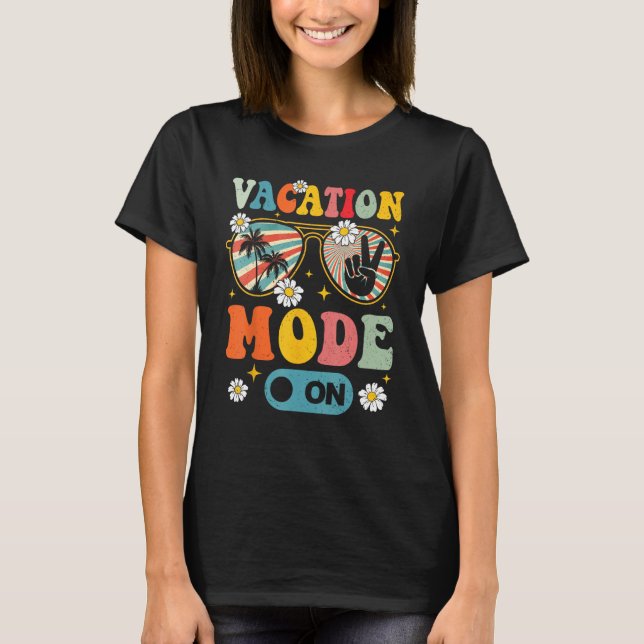 Vacation Mode On Summer  Beach Sunglasses Palm Tre T Shirt (Framsida)