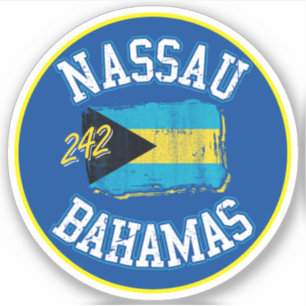 Vacation Nassau Bahamas Flagga Sticker Cruise Klistermärken