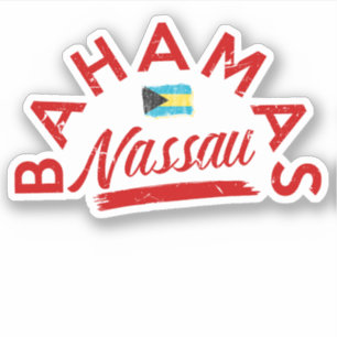 Vacation Nassau Bahamas Flagga Sticker Cruise Klistermärken