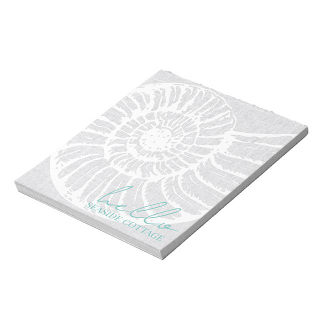 Vacation Rental Airbnb Snäcka Woven Grått Beach Anteckningsblock (Roterad)