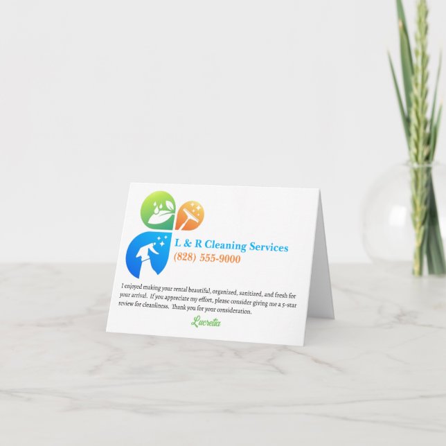 Vacation Rental Cleaner Housekeeper Tack (Framsida)