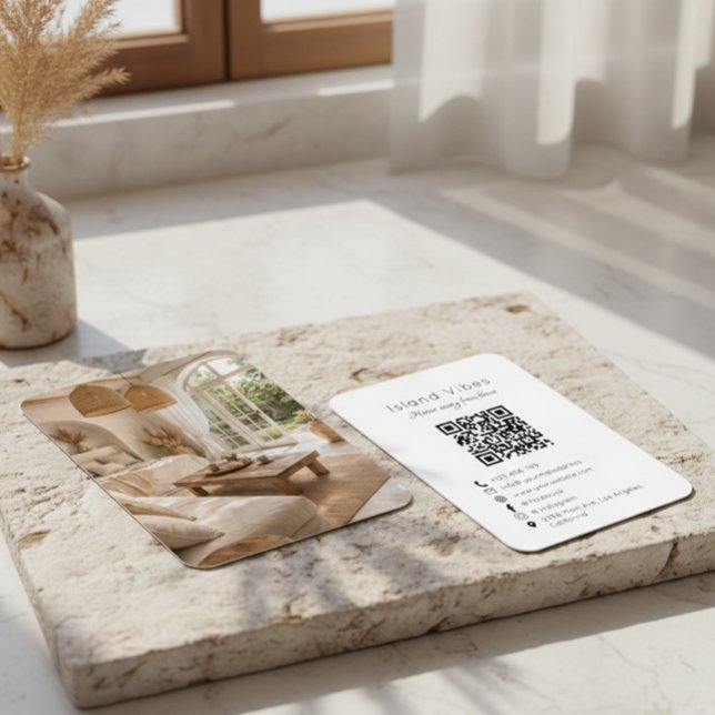 Vacation Rental Guest House Photo QR Code Visitkort (Skapare uppladdad)