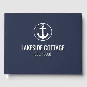 Vacation Rental Navy Blue Anchor Nautical Airbnb Gästböcker