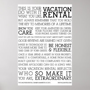 Vacation Rental Owner Manifesto Poster