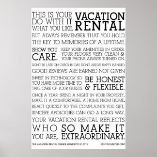 Vacation Rental Owner Manifesto Poster