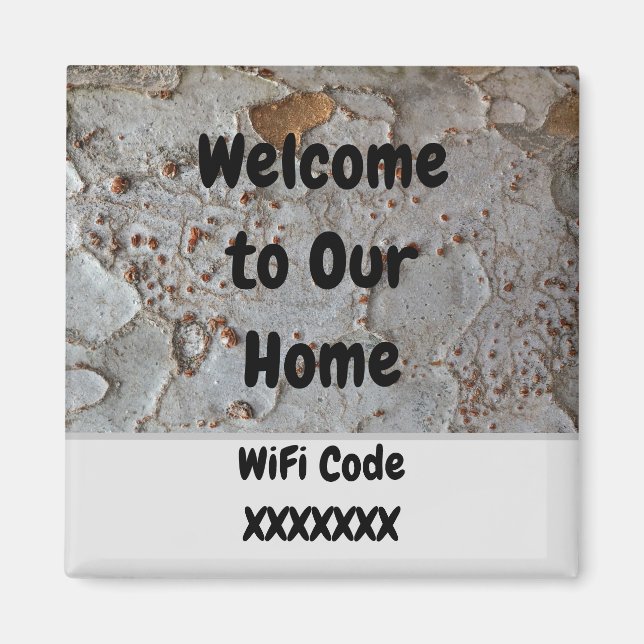 Vacation Rental Rustic Träd Bark Photo Wifi Guest Magnet (Framsidan)