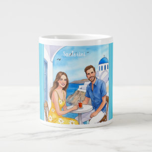 Vacation,Romantic Getaway i Santorini Jumbo Mugg