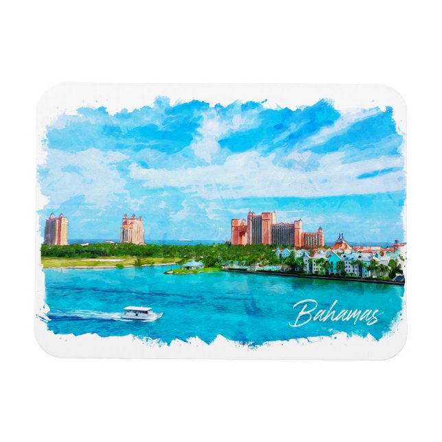 Vacation Scenery för vackert Bahamas-Västindien Magnet (Horisontell)
