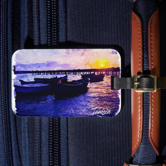 Vacation Souvenir, vackert Tunisien Bagagebricka (Framsida Insitu 4)