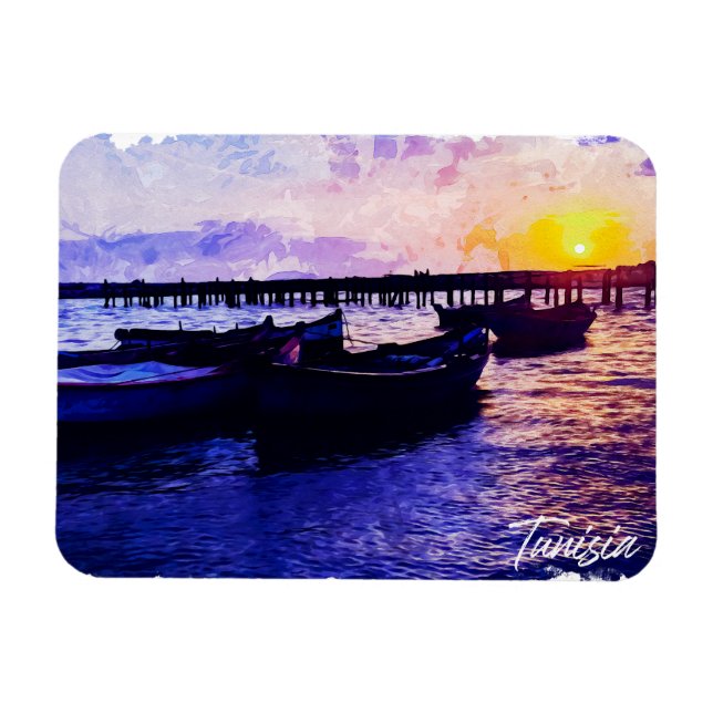 Vacation Souvenir, vackert Tunisien Magnet (Horisontell)