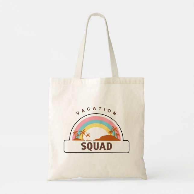 Vacation Squad Rainbow Tote Bag Tygkasse (Baksida)