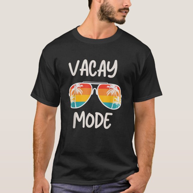 Vacation Summer Sunglasses och Handflatan Träd Vac T Shirt (Framsida)