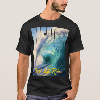 Vacation Surfa och Slappna av Sunny Blue Turcos Wa T Shirt