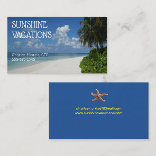 Vacation Travel Agent Tropical Sunshine Visitkort