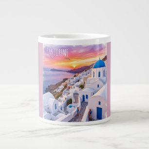 Vacation, vackra Sunset i Santorini Jumbo Mugg