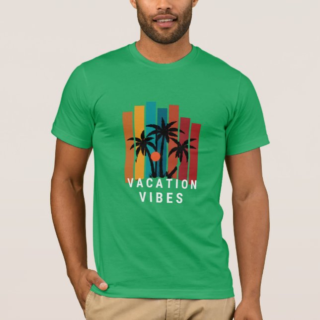 Vacation Vibes modern typo grafik elegant manar T Shirt (Framsida)