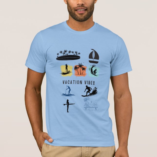 Vacation Vibes T-Shirt Tropical Chill Travel Style (Framsida)