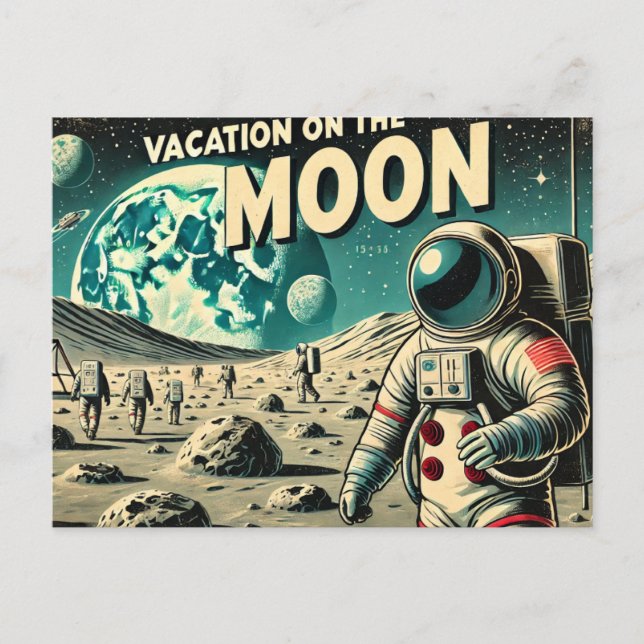 Vacation vid Måne Vykort (Framsida)