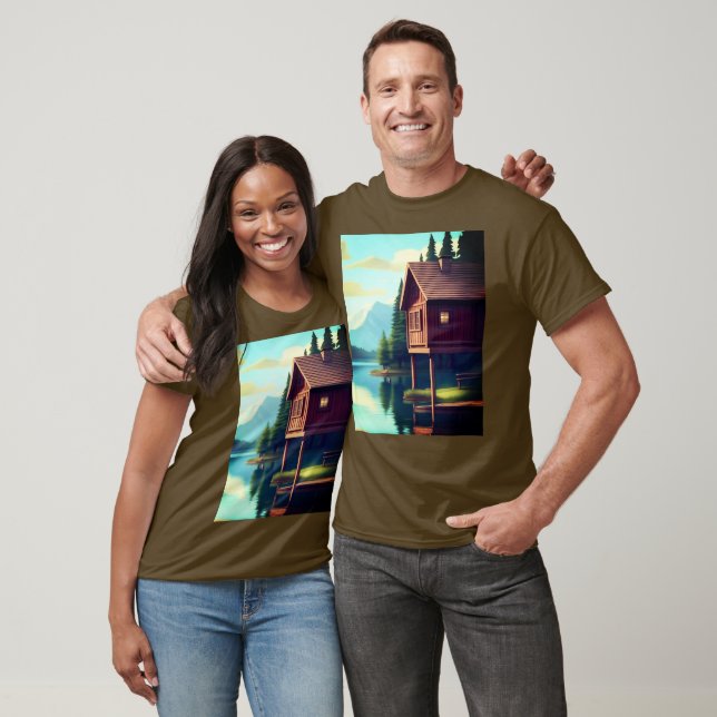 Vacationskabinen vid Sjö T Shirt (Unisex)