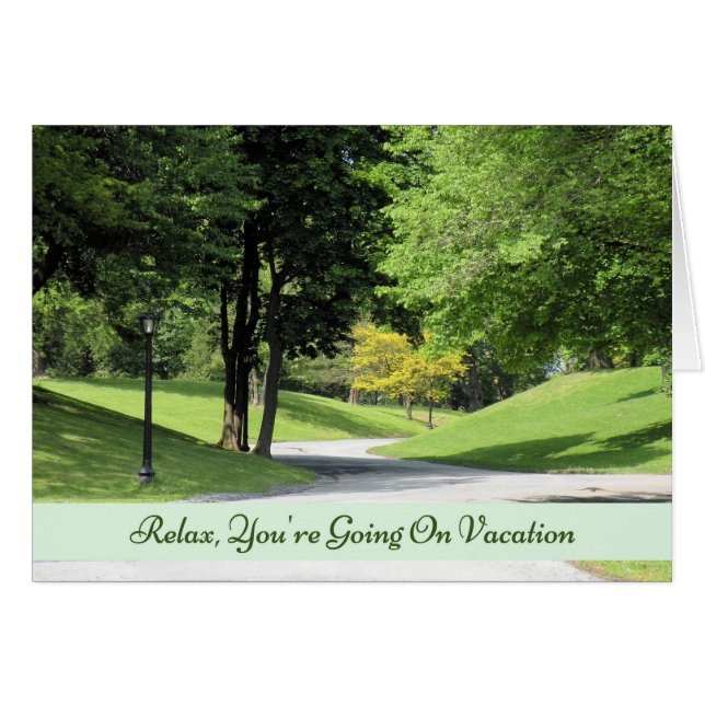 Vacationskort med en bild av Backe och Träd Hälsningskort (Framsidan Horizontal)