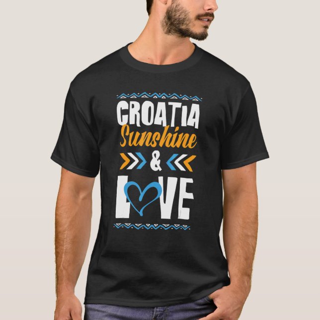 Vacationsoffert för Kroatien Sunshine Kärlek Party T Shirt (Framsida)