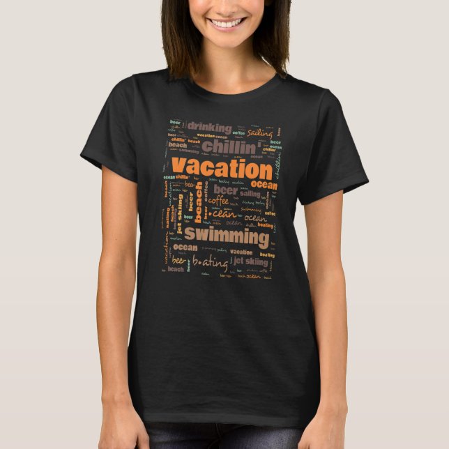 Vacationsterminologi, vanligen använda termer t shirt (Framsida)