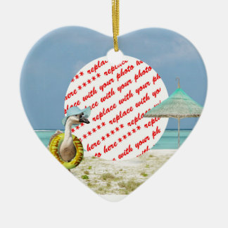 Vacationstid Gose Beach Scene Photo Ram Julgransprydnad Keramik