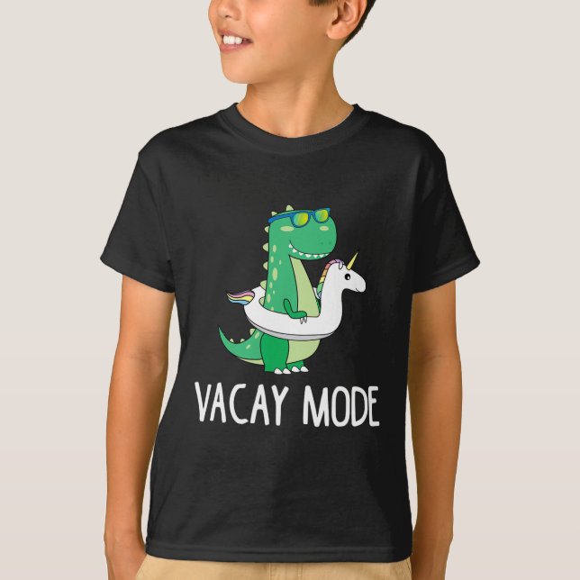 Vacay Mode Cute Dinosaur T Shirt Funny Family Vaca (Framsida)