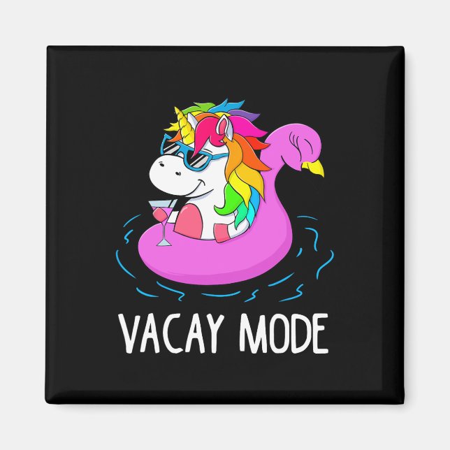 Vacay Mode Cute Unicorn Funny Family Vacation Gift Magnet (Framsidan)