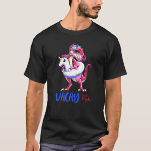 Vacay Mode Dinosaur Unicorn Flyter Bassäng Party S T Shirt