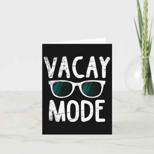 Vacay Mode Funny Family Vacation Beach Helgdag Tra Kort (Framsida)