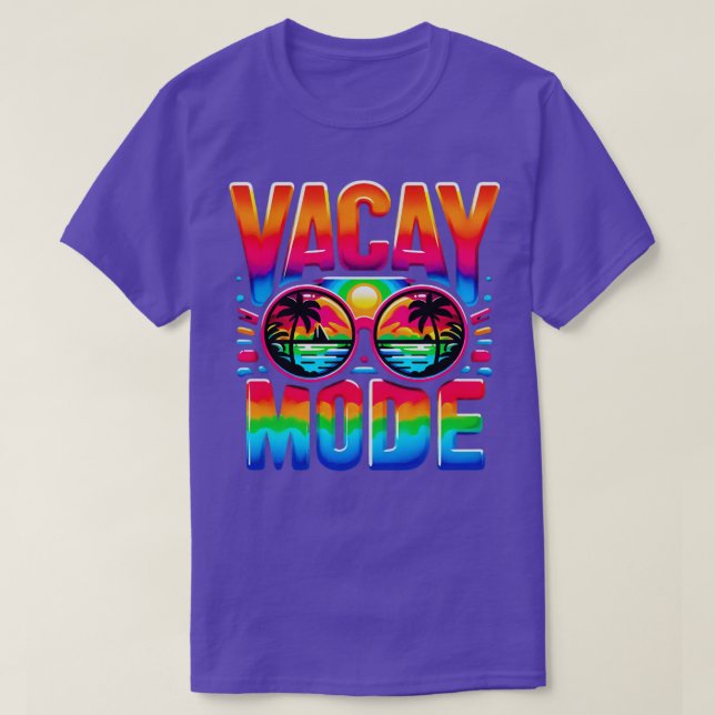 Vacay Mode Handflatan Beach Vacation Summer Getawa T Shirt (Design framsida)