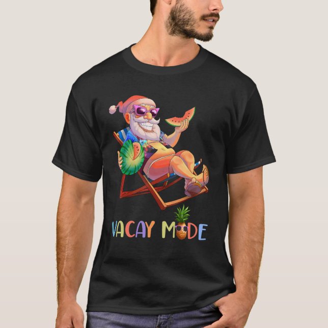 Vacay Mode Jultomten jul i juli på Hawaiian T Shirt (Framsida)