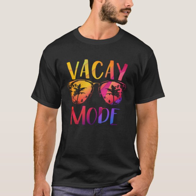 Vacay Mode Retro Vacation Summer Cruise Holiday Va T Shirt (Framsida)